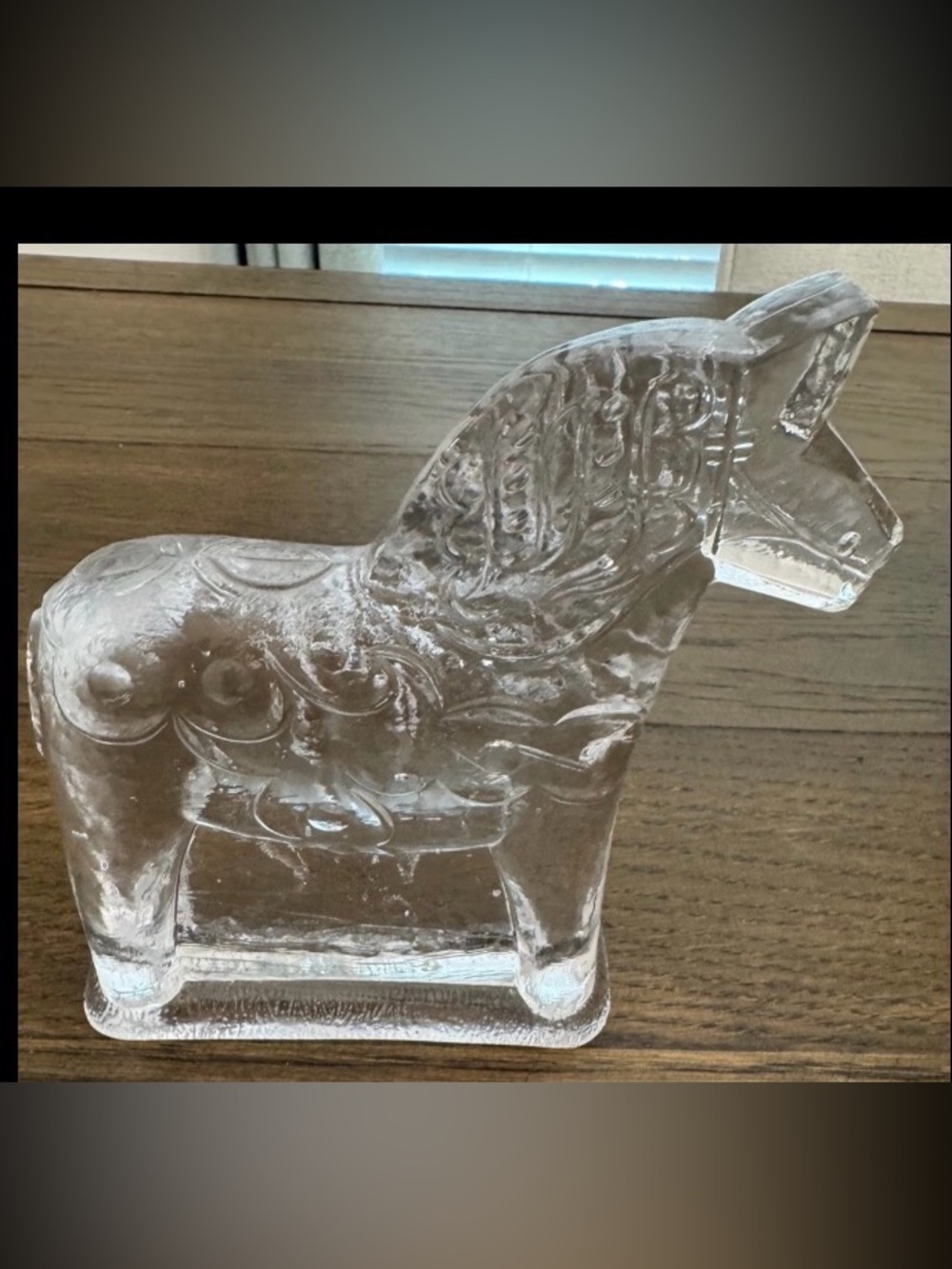 Clear Glass Horse Figurine - Home Art Décor